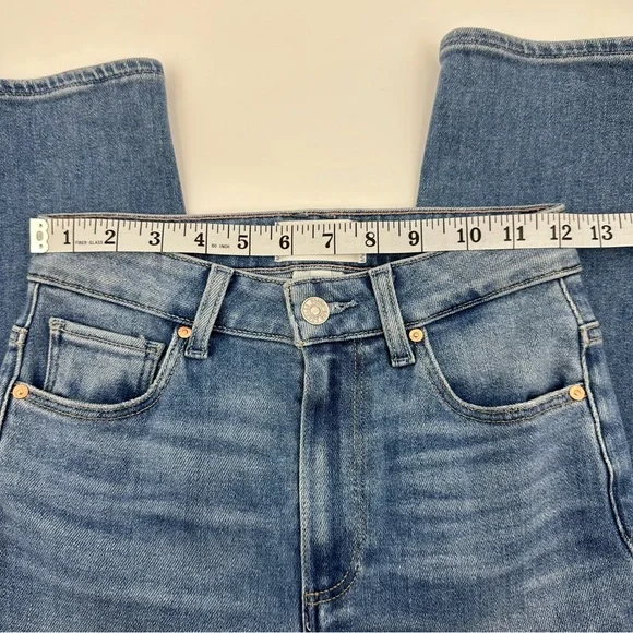 Paige Stella Crop High Waisted Straight Leg Jeans in Seawater Size 24 - Picture 11 of 15